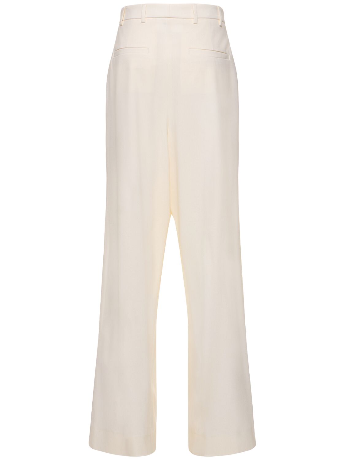 Shop Giuseppe Di Morabito Stretch Wool Wide Pants In Milk White