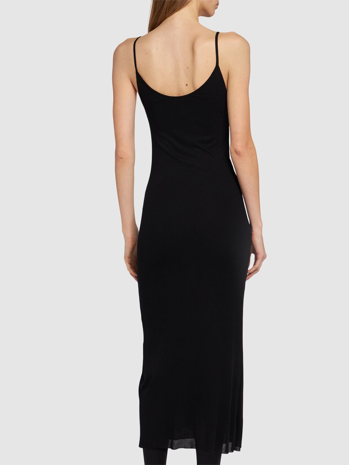 Shop Khaite Leesal Viscose Midi Dress In Black