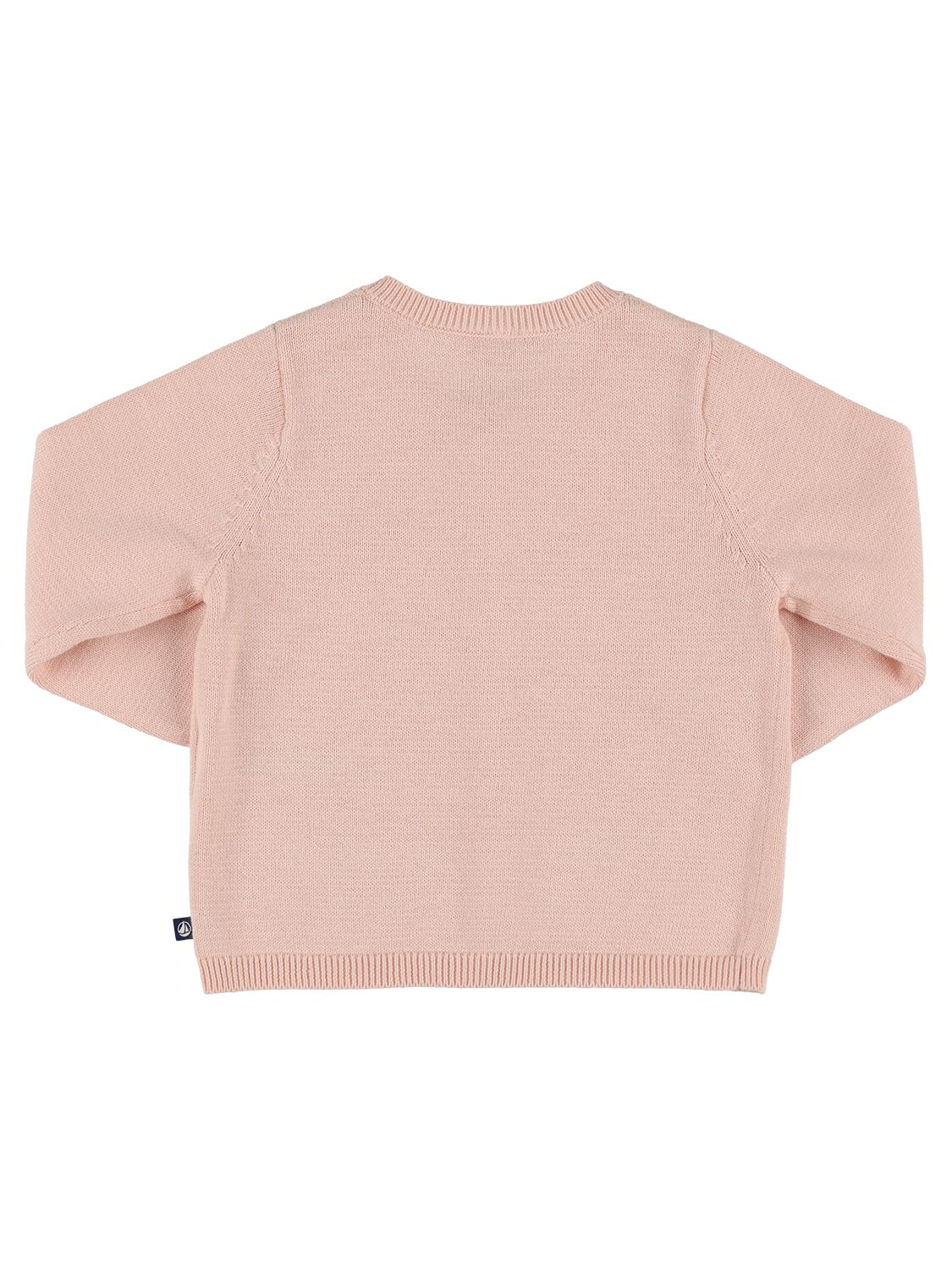 Shop Petit Bateau Cotton Knit Cardigan In Pink