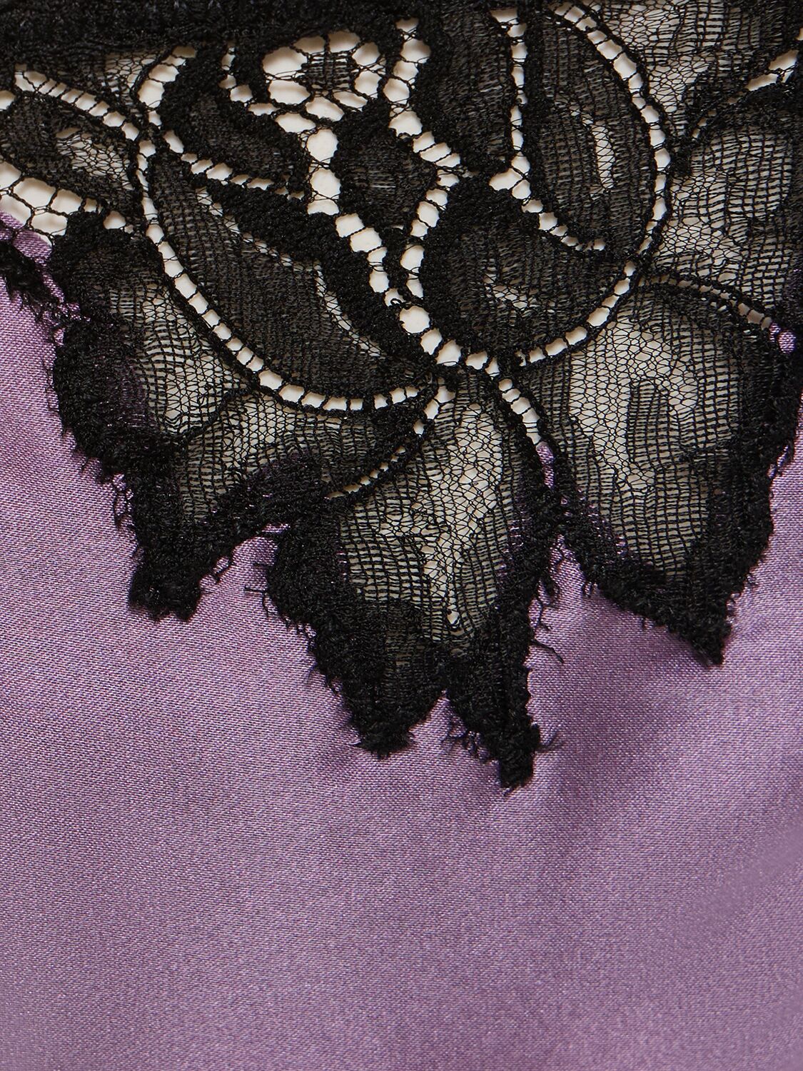 Shop Fleur Du Mal Silk & Lace V String Briefs In Purple Haze