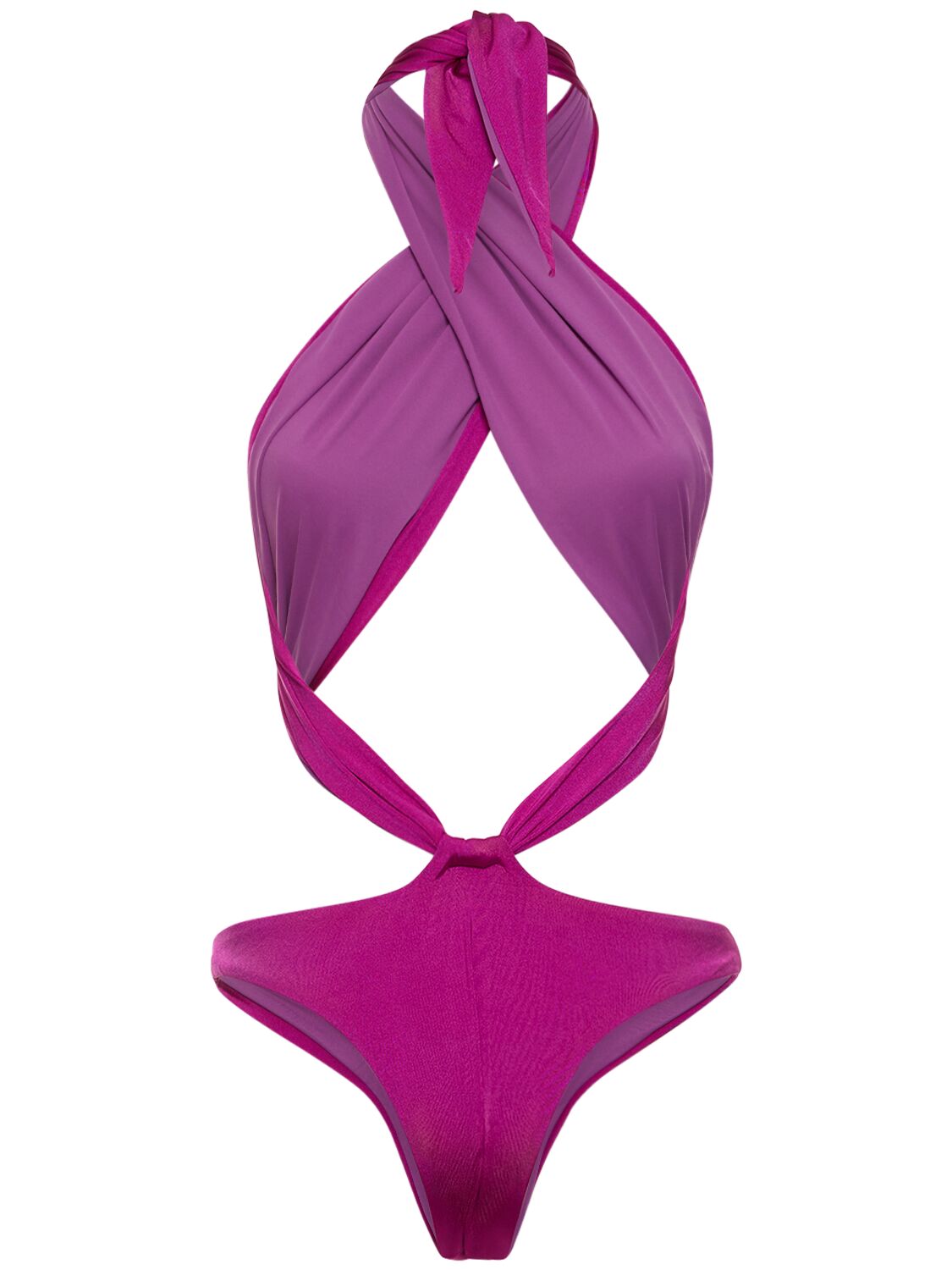 Shop Reina Olga Showpony Crisscross Halter Bikini In Purple