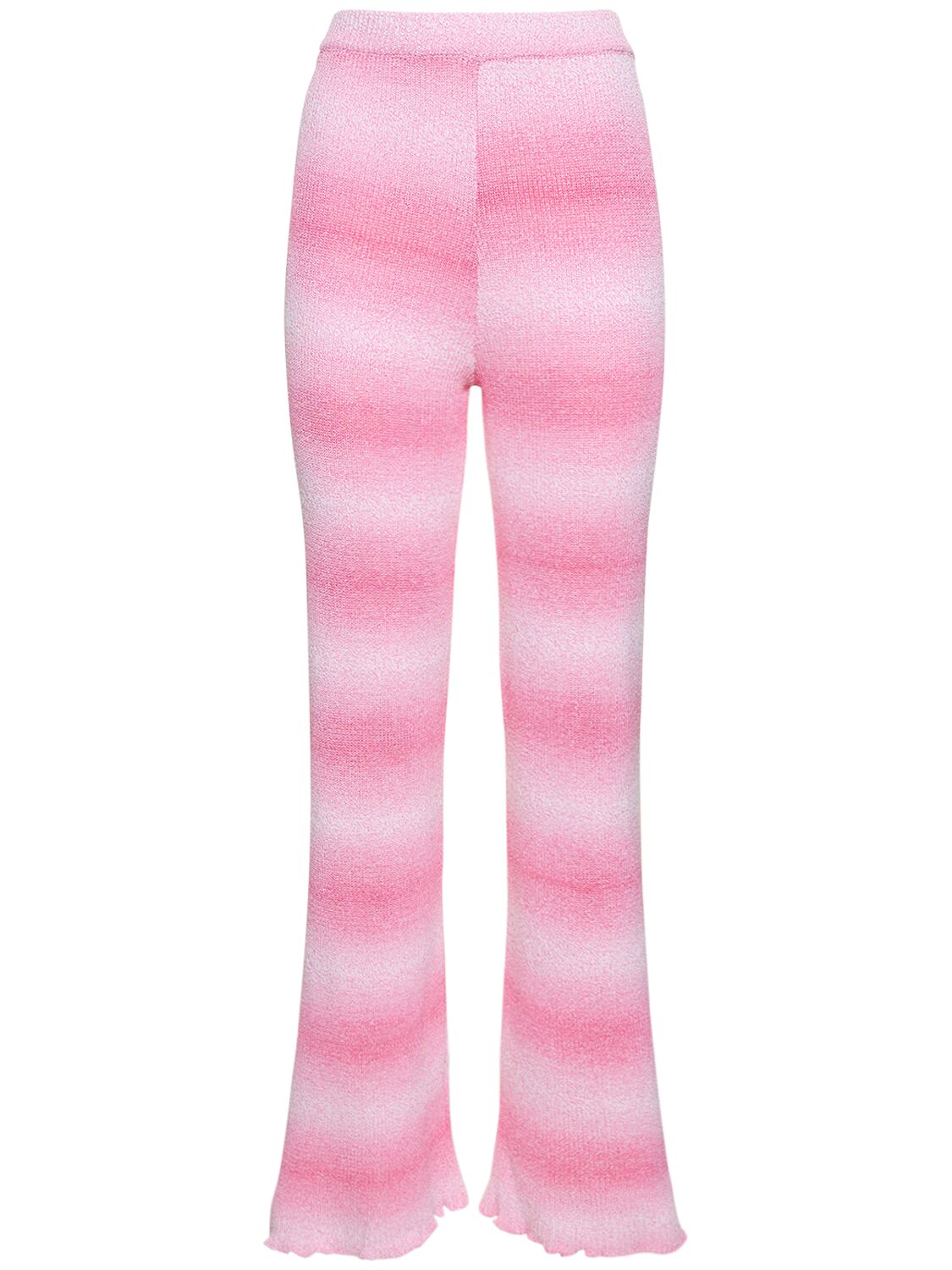 Msgm Cotton Blend Knit Pants In Pink