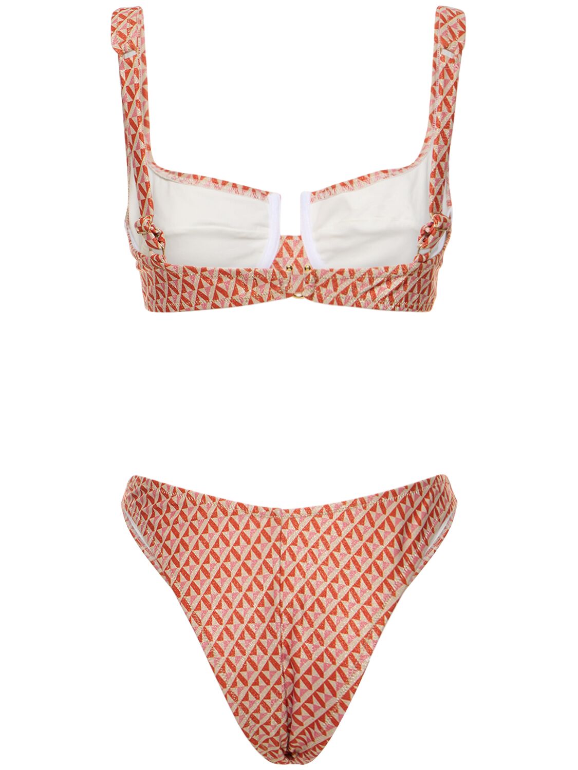 Shop Reina Olga Brigitte Printed Bikini In Orange,multi