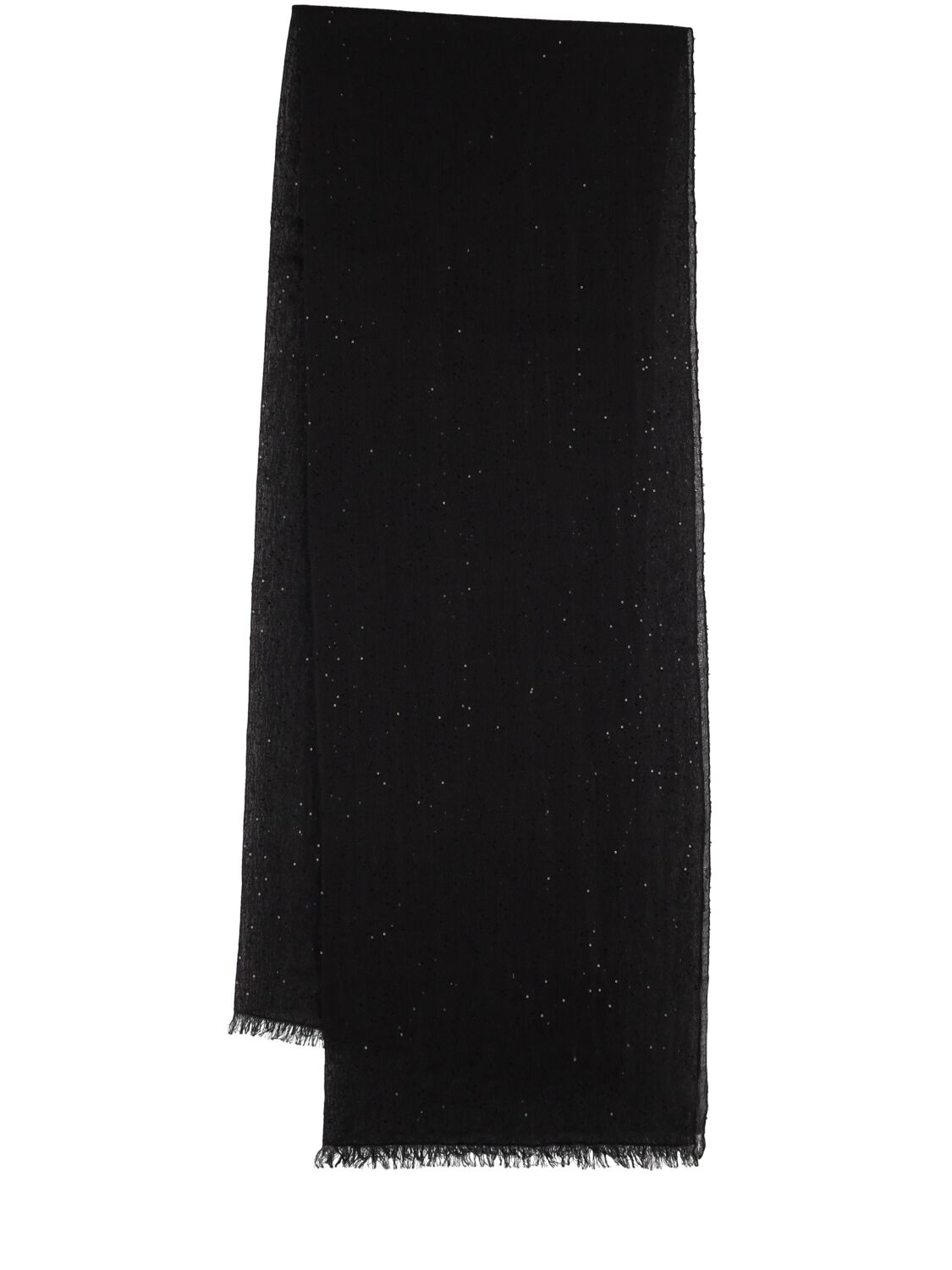 Brunello Cucinelli Sequin Embellished Cashmere Scarf In Black