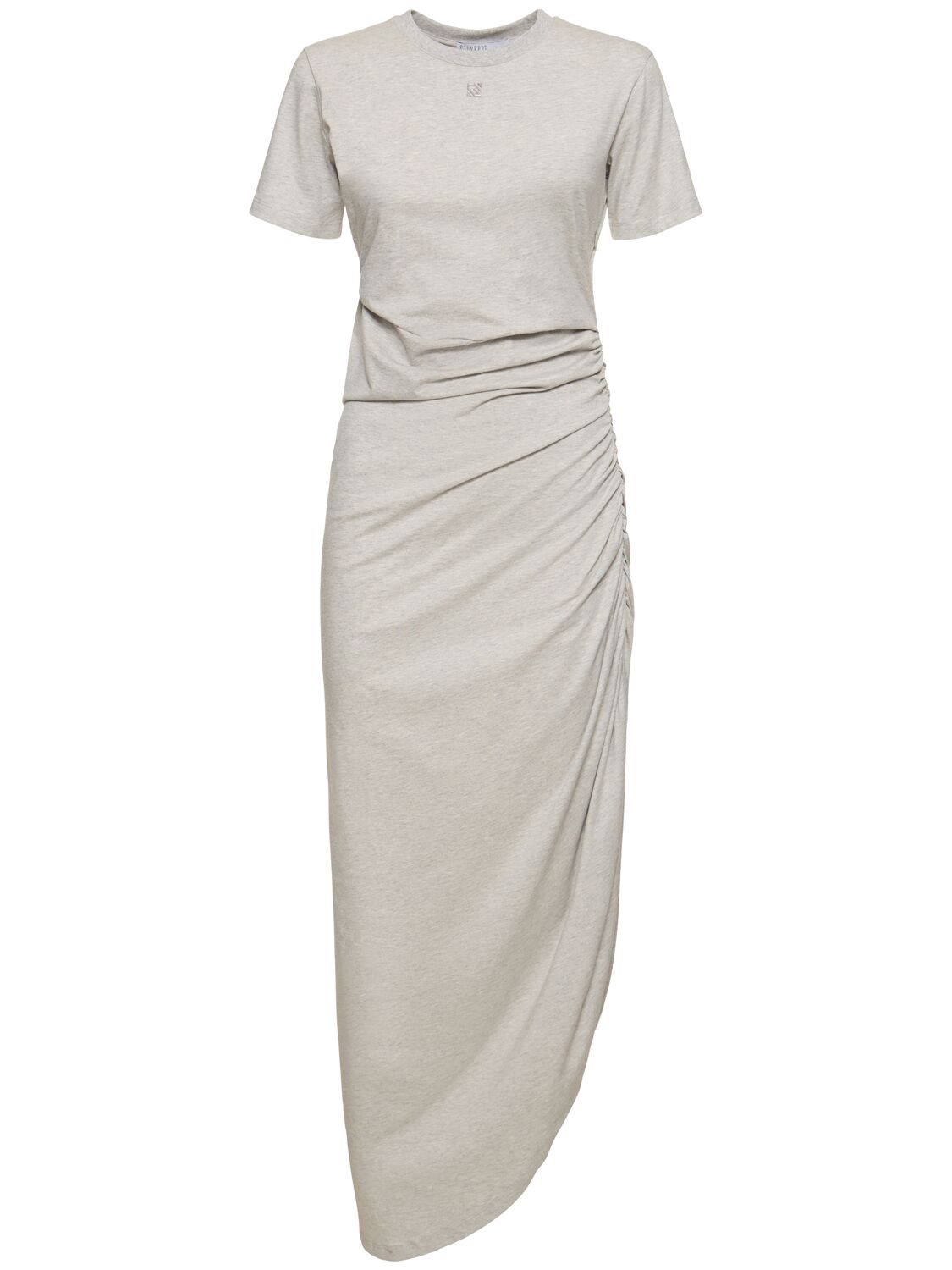 Giuseppe Di Morabito Logo Cotton Jersey Midi Dress In Grey