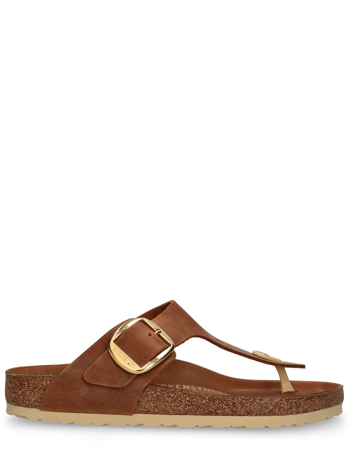 Birkenstock Gizeh Big Buckle Oiled Leather Sandals In Brown