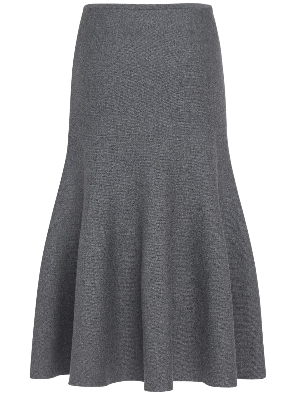 KHAITE ODIL KNITTED WOOL BLEND MIDI SKIRT 