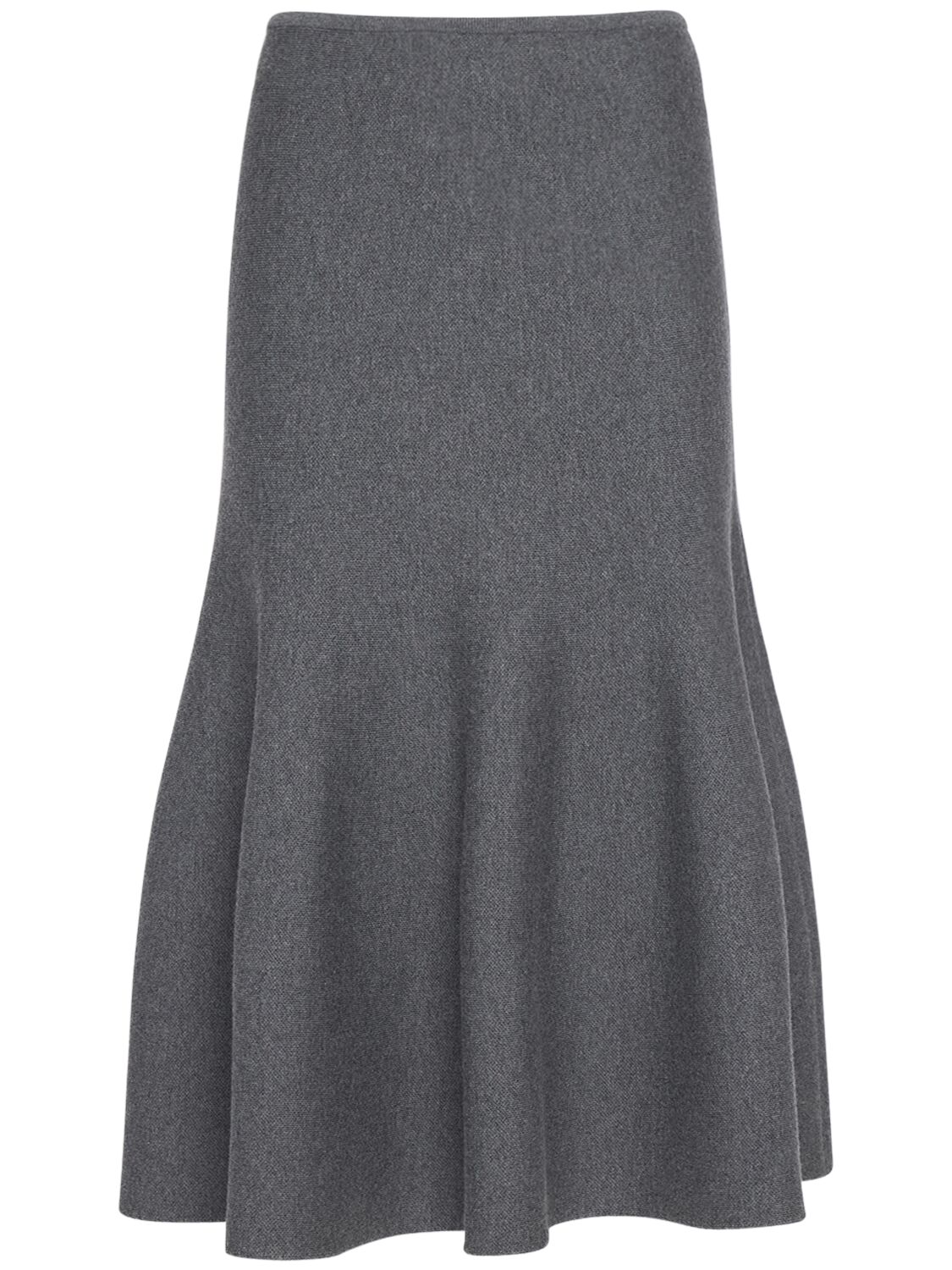 KHAITE ODIL KNITTED WOOL BLEND MIDI SKIRT 