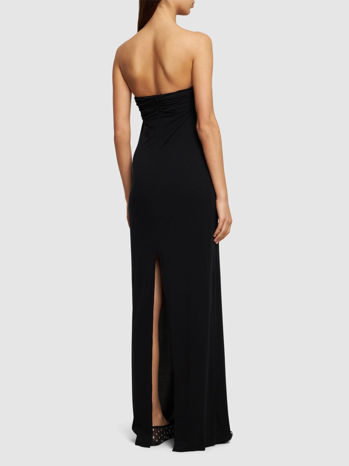 Draped Jersey Long Dress
