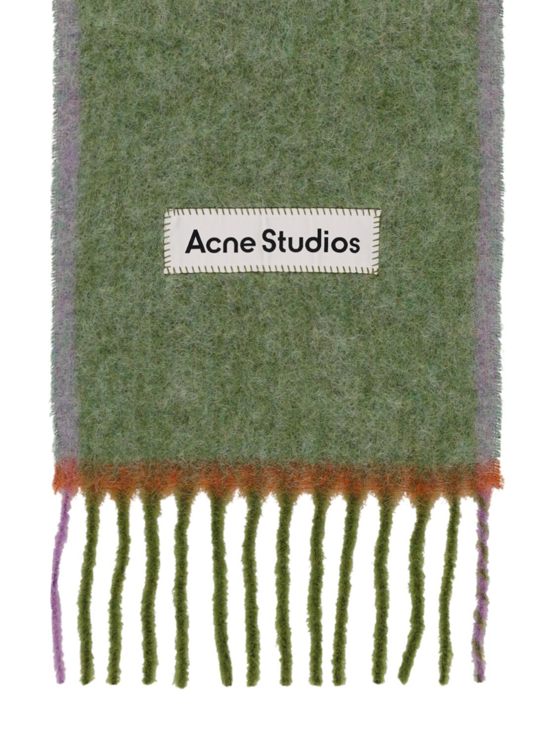 Shop Acne Studios Vally Solid Alpaca Blend Scarf In Grass Green
