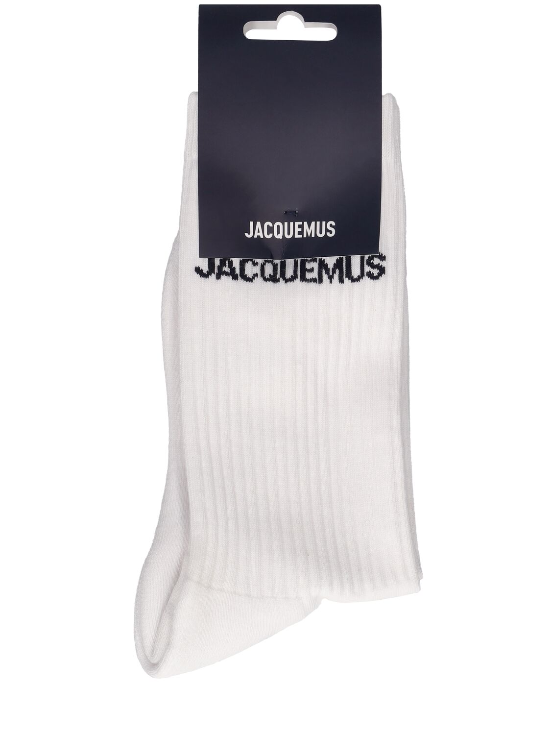 Jacquemus Les Chaussettes Logo Knit Socks In White