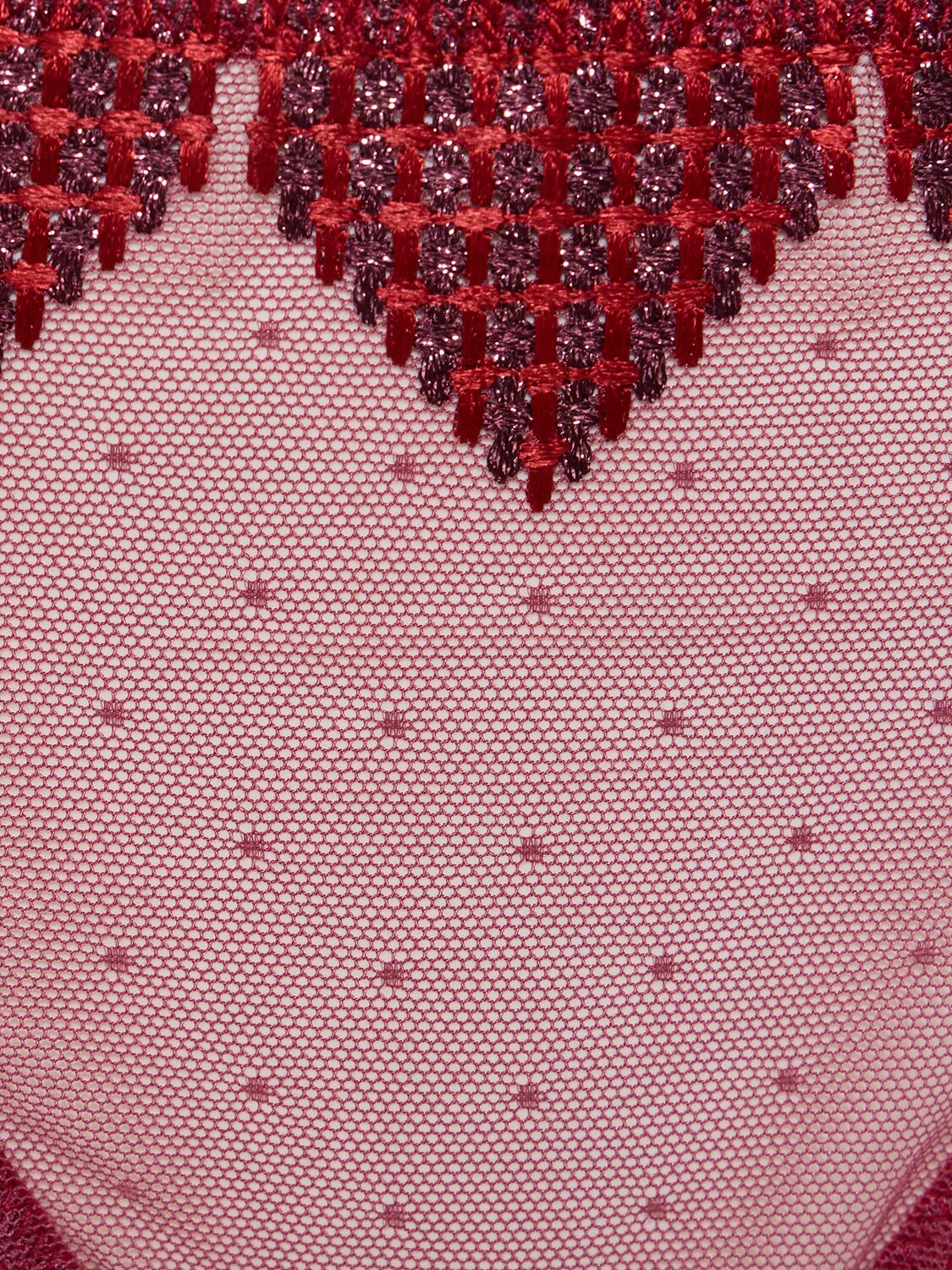 Shop Fleur Du Mal Heart Embroidered Briefs In Red