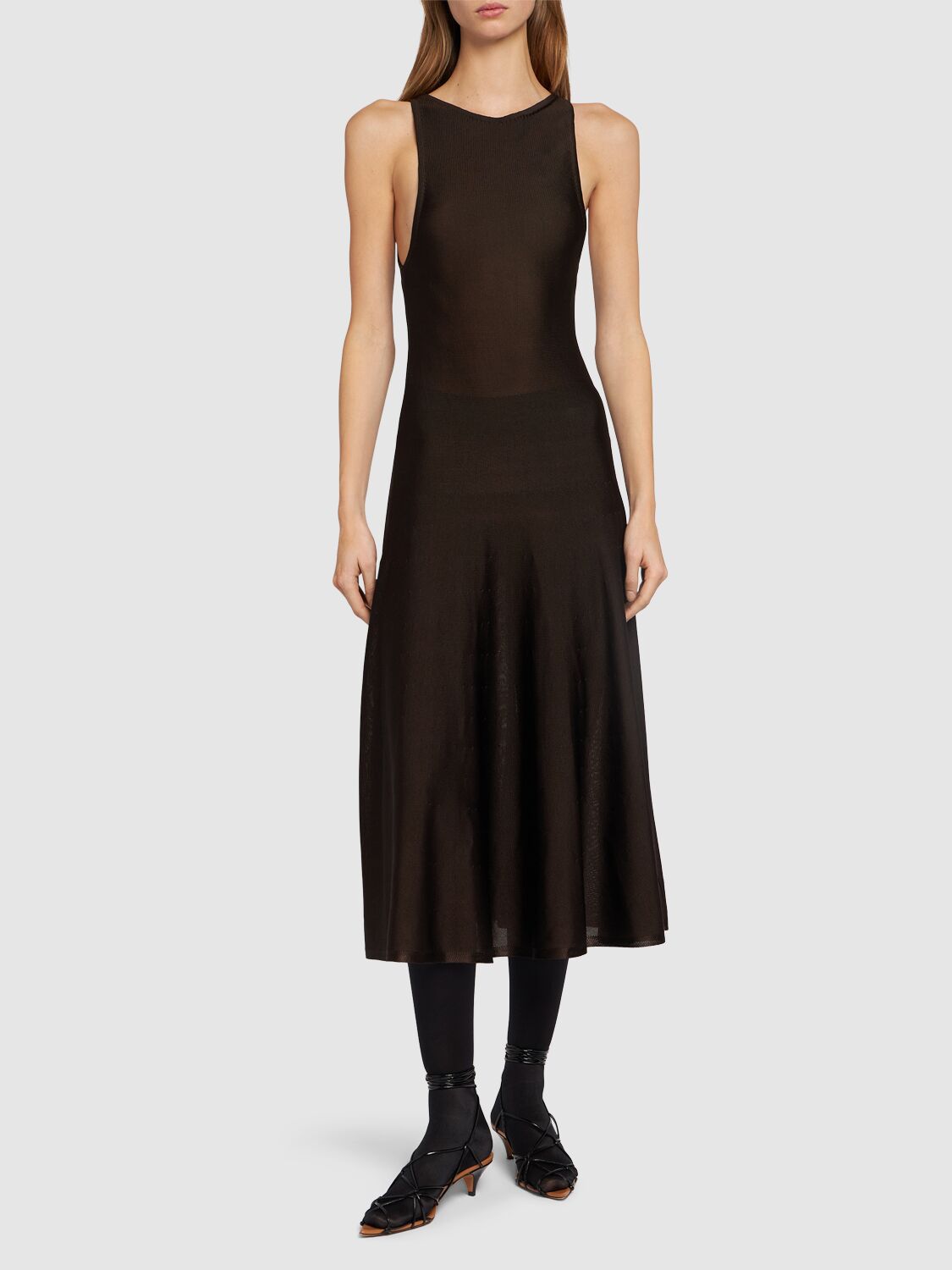 KHAITE HENCIL VISCOSE MIDI DRESS 