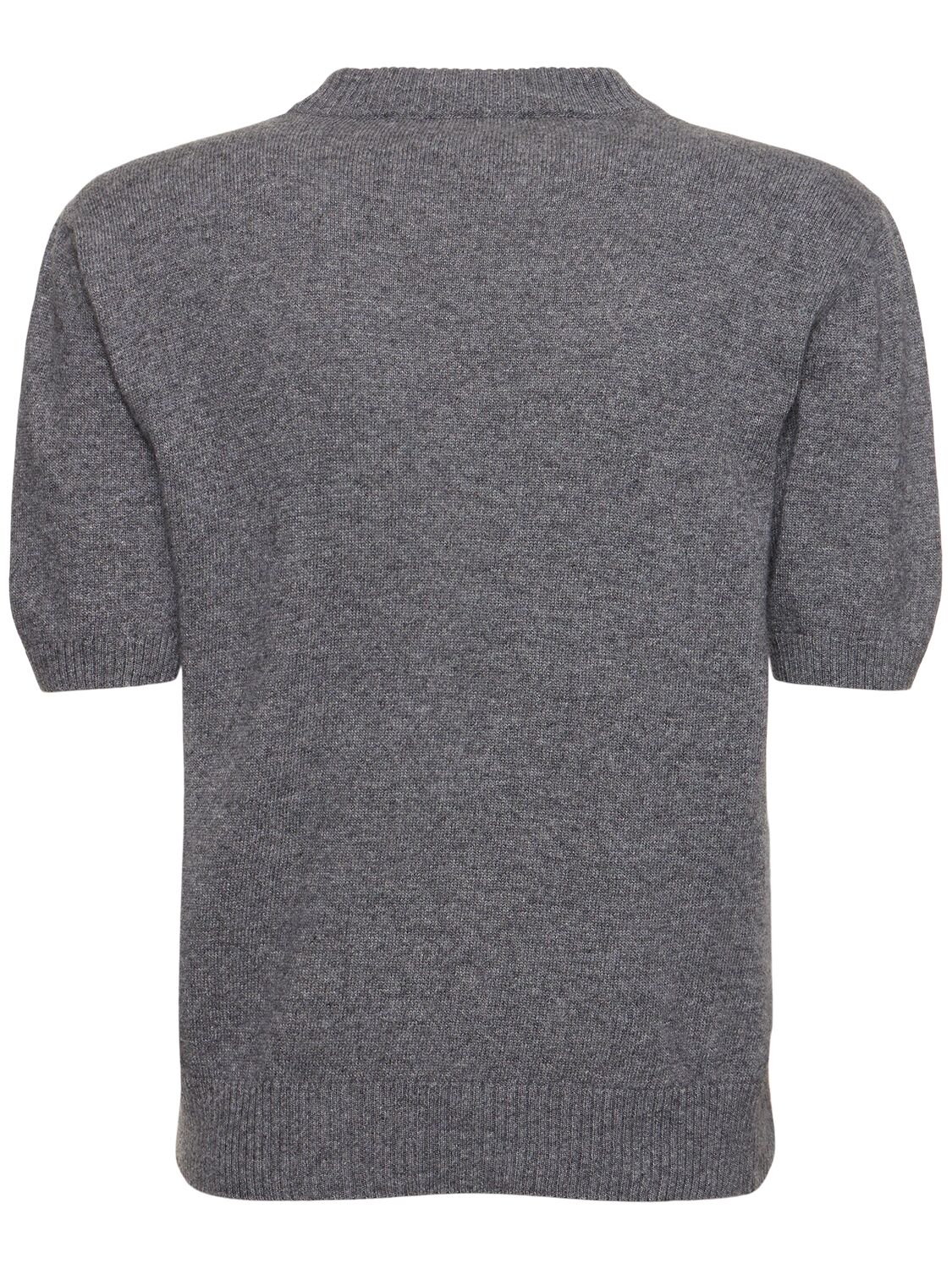 Shop Msgm Wool Blend Short Sleeve Sweater In Grey