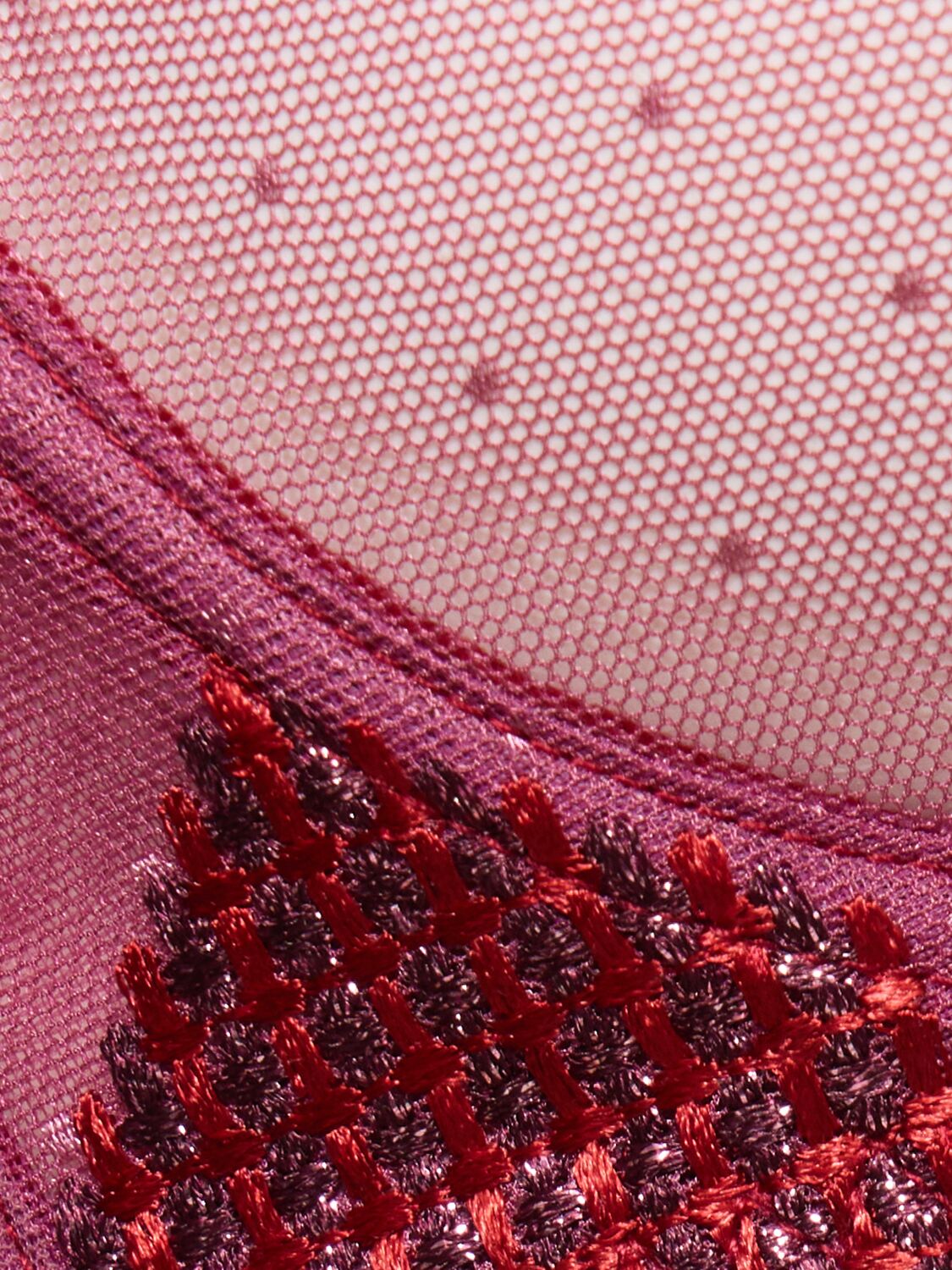 Shop Fleur Du Mal Heart Embroidery Bra In Red