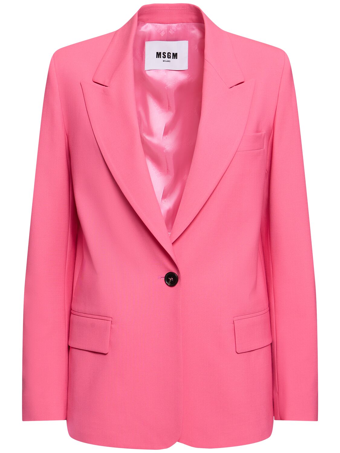 Msgm Stretch Wool Jacket In Pink