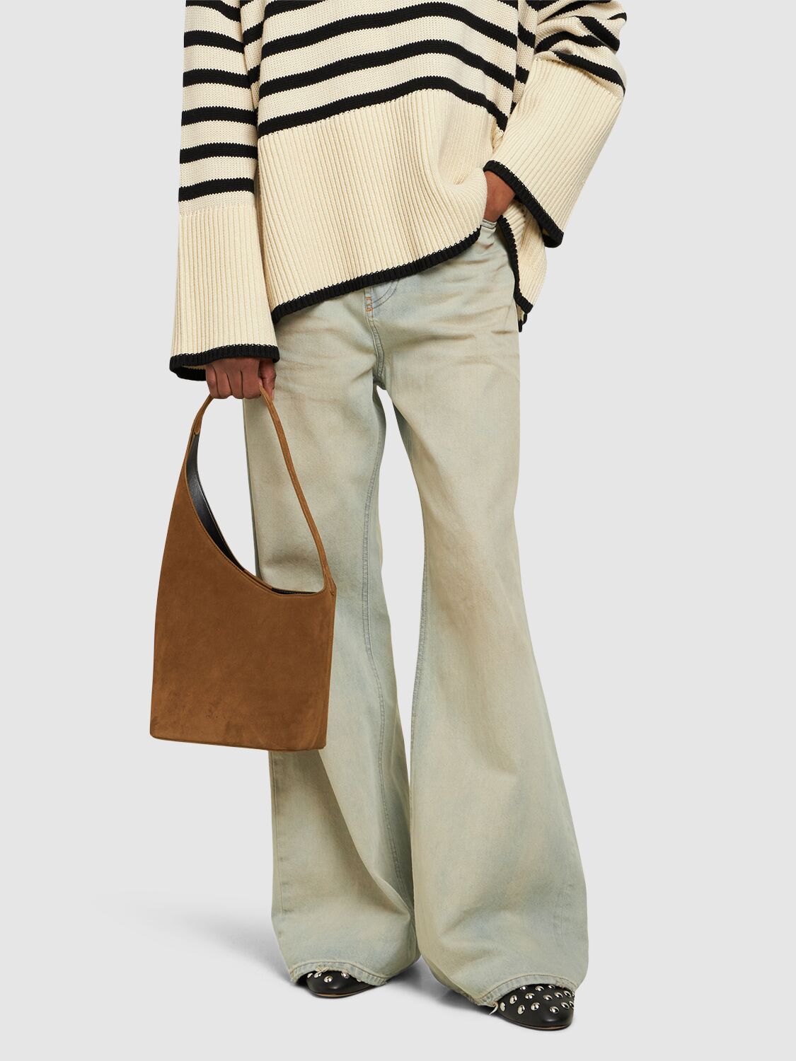 Demi Lune Suede Tote Bag