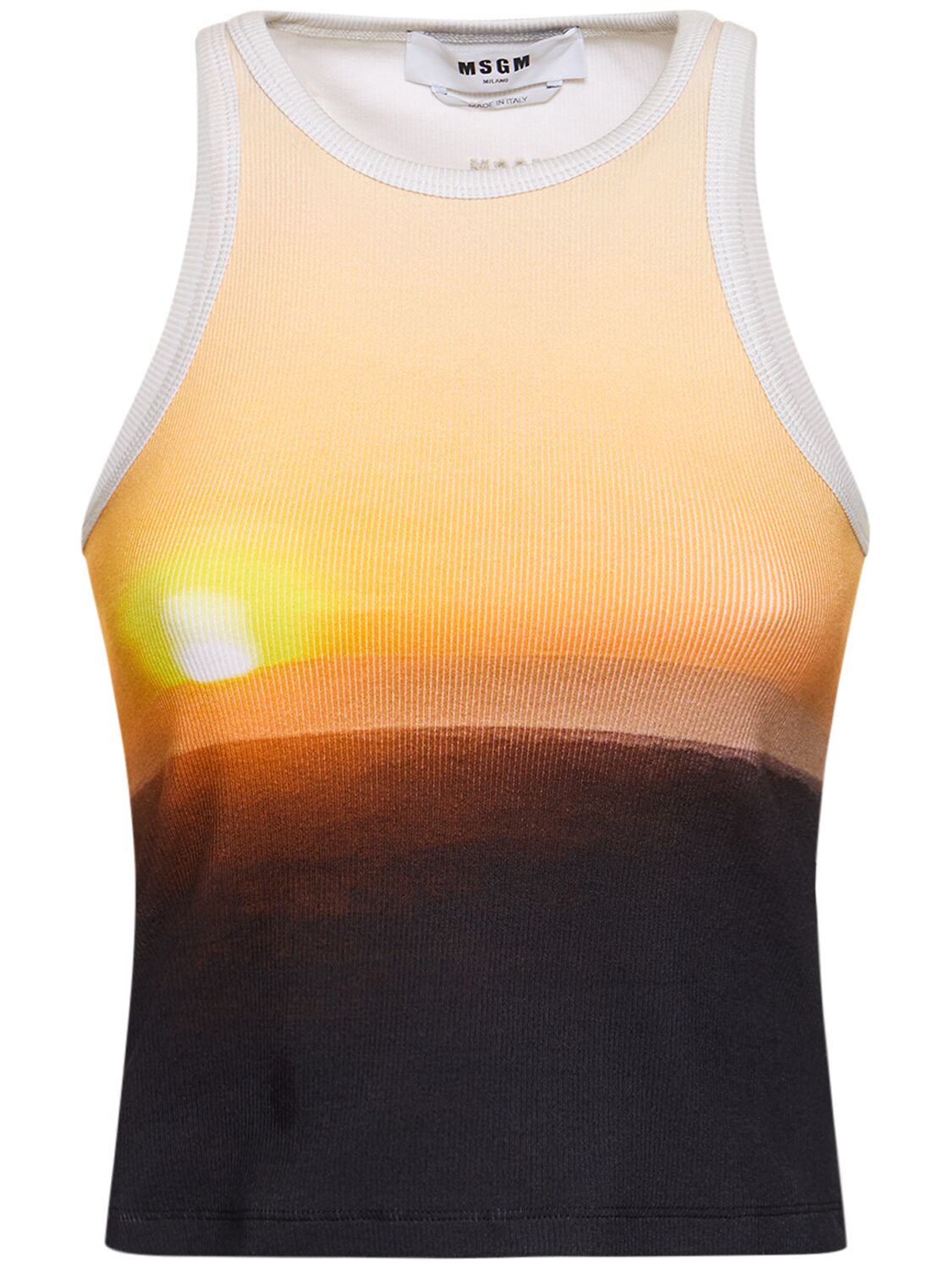 Image of Printed Stretch Cotton Tank Top