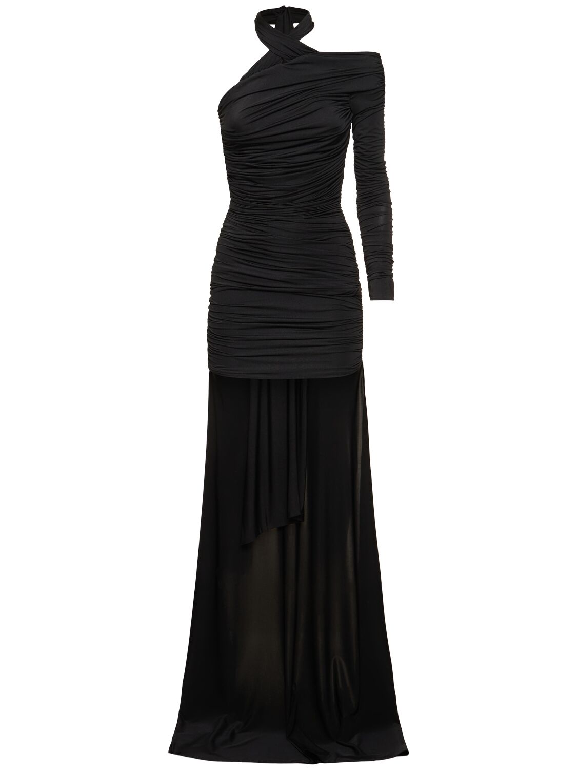 Giuseppe Di Morabito Stretch Jersey Asymmetric Mini Dress In Black