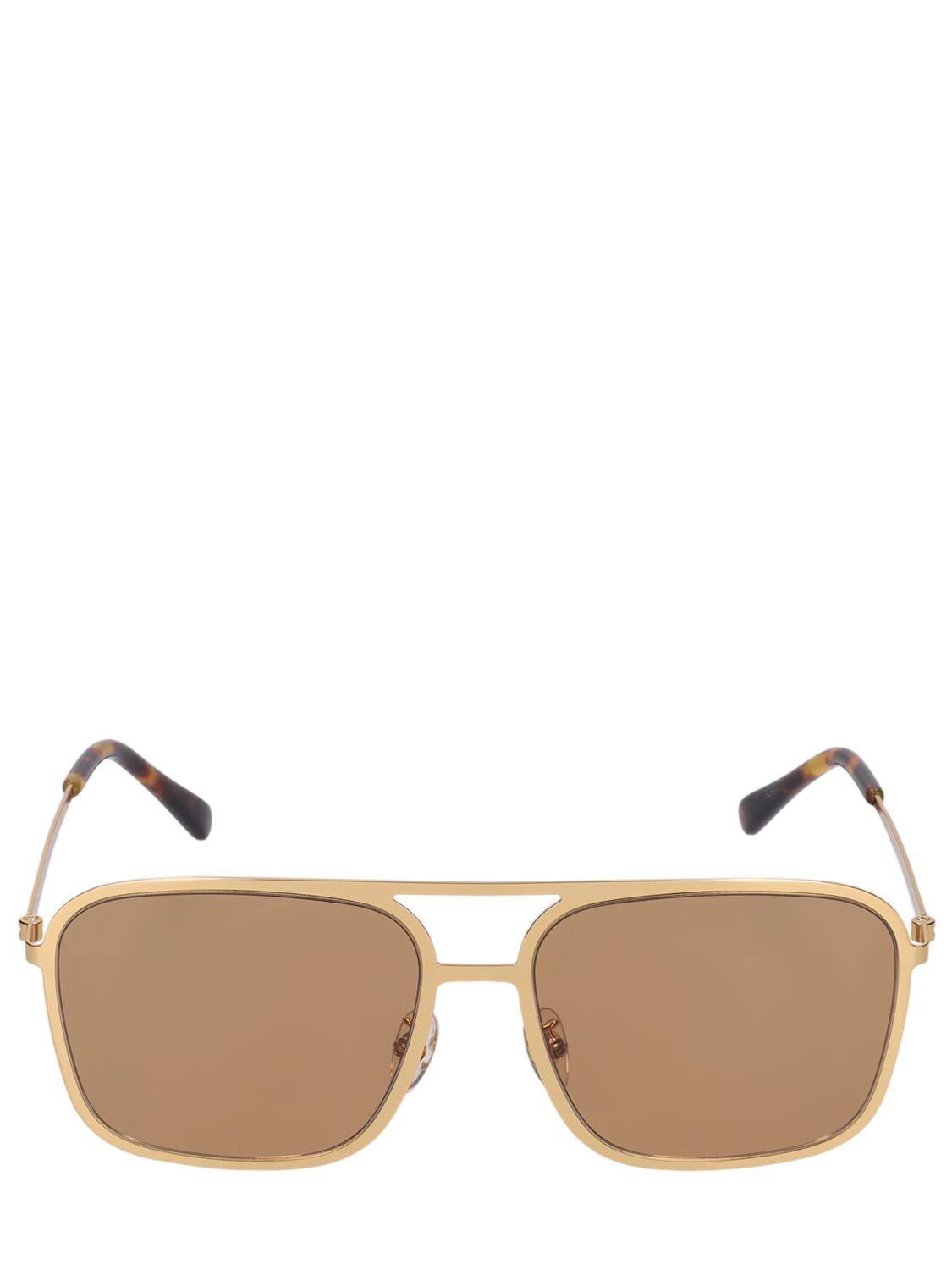 Stella Mccartney Aviator Metal Sunglasses In Gold,brown