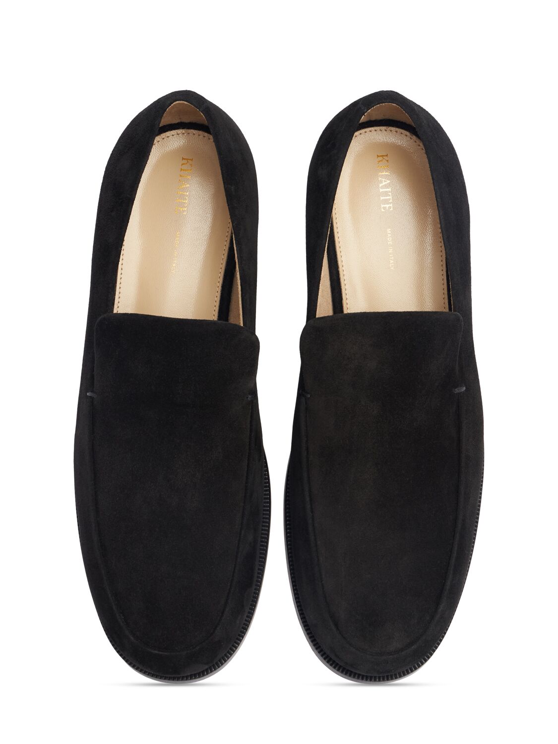 Shop Khaite 10mm Alessio Leather Loafers In Black