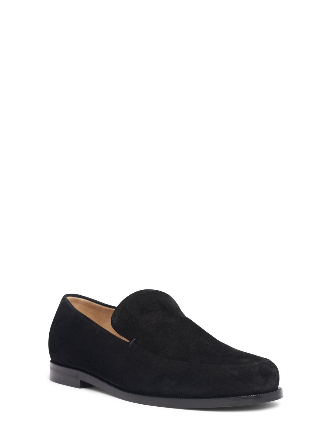 Shop Khaite 10mm Alessio Leather Loafers In Black