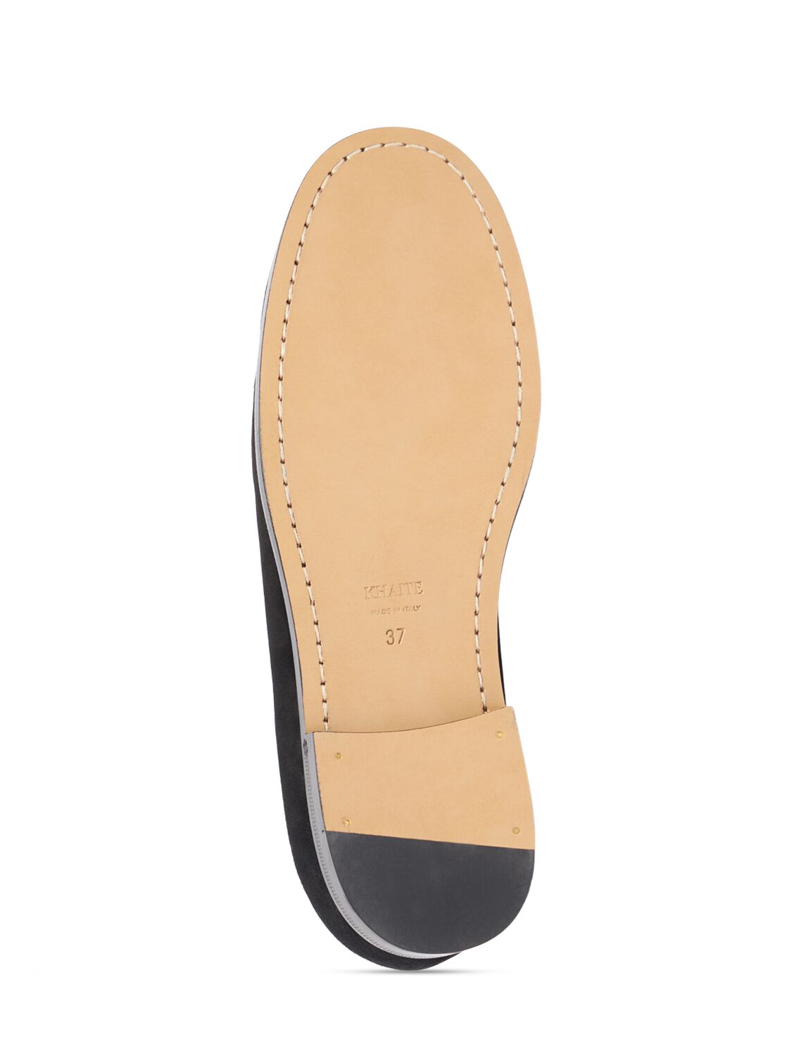 Shop Khaite 10mm Alessio Leather Loafers In Black