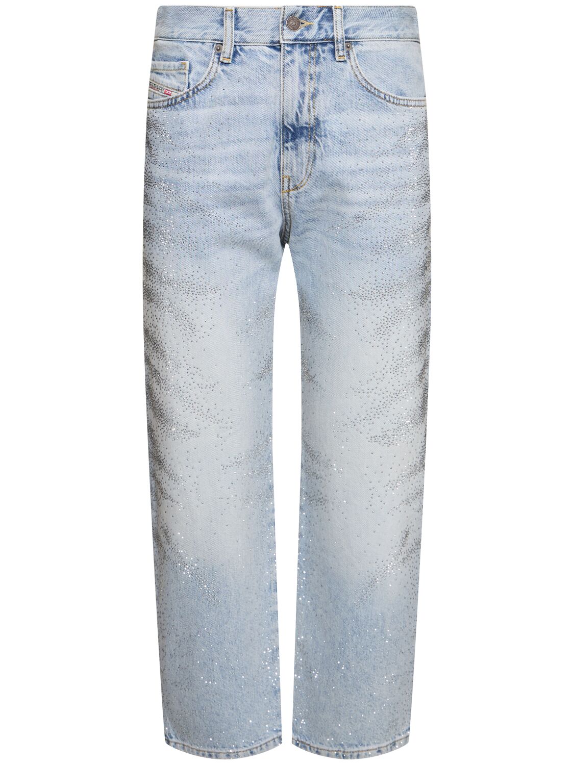 Shop Diesel 2016 D-air Embellished Straight Jeans In Blue