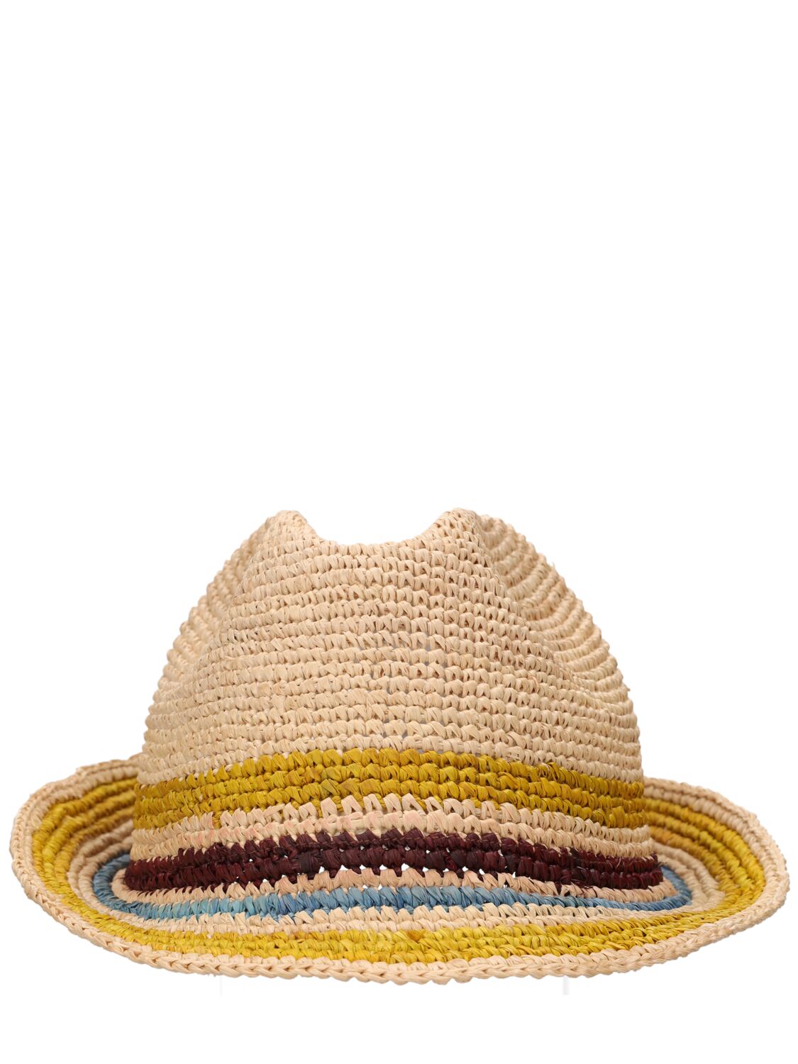 Bonpoint Kids' Raffia Crochet Bucket Hat In Beige