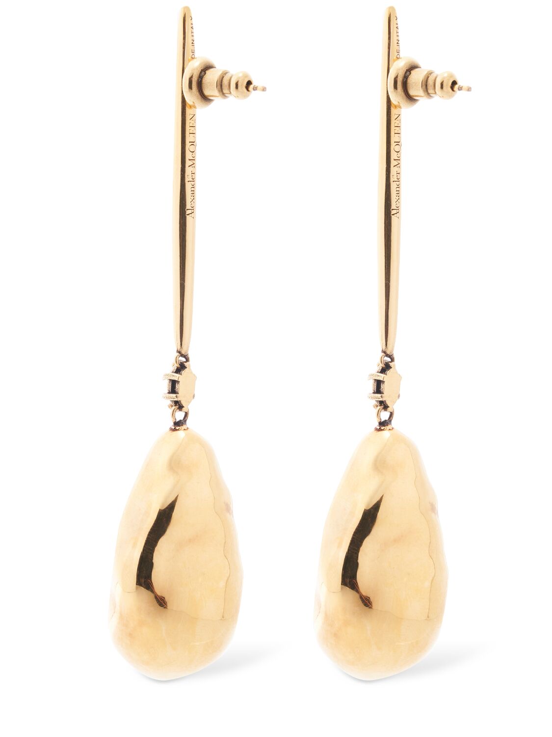 Shop Alexander Mcqueen Brass Pendent Earrings In Gold