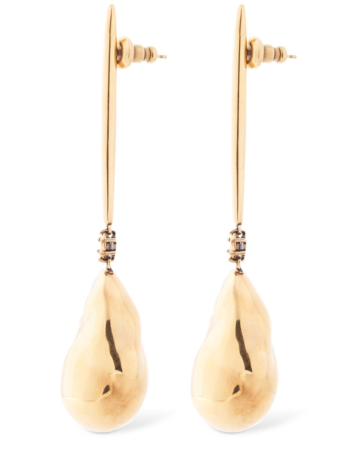 Shop Alexander Mcqueen Brass Pendent Earrings In Gold