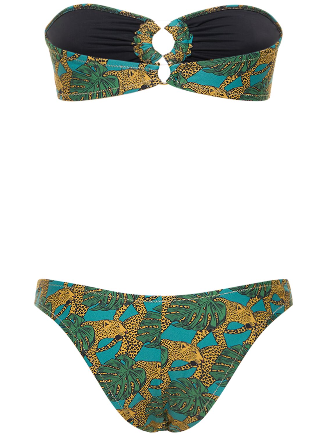 Shop Reina Olga Bandcamp Strapless Bikini In Green,multi