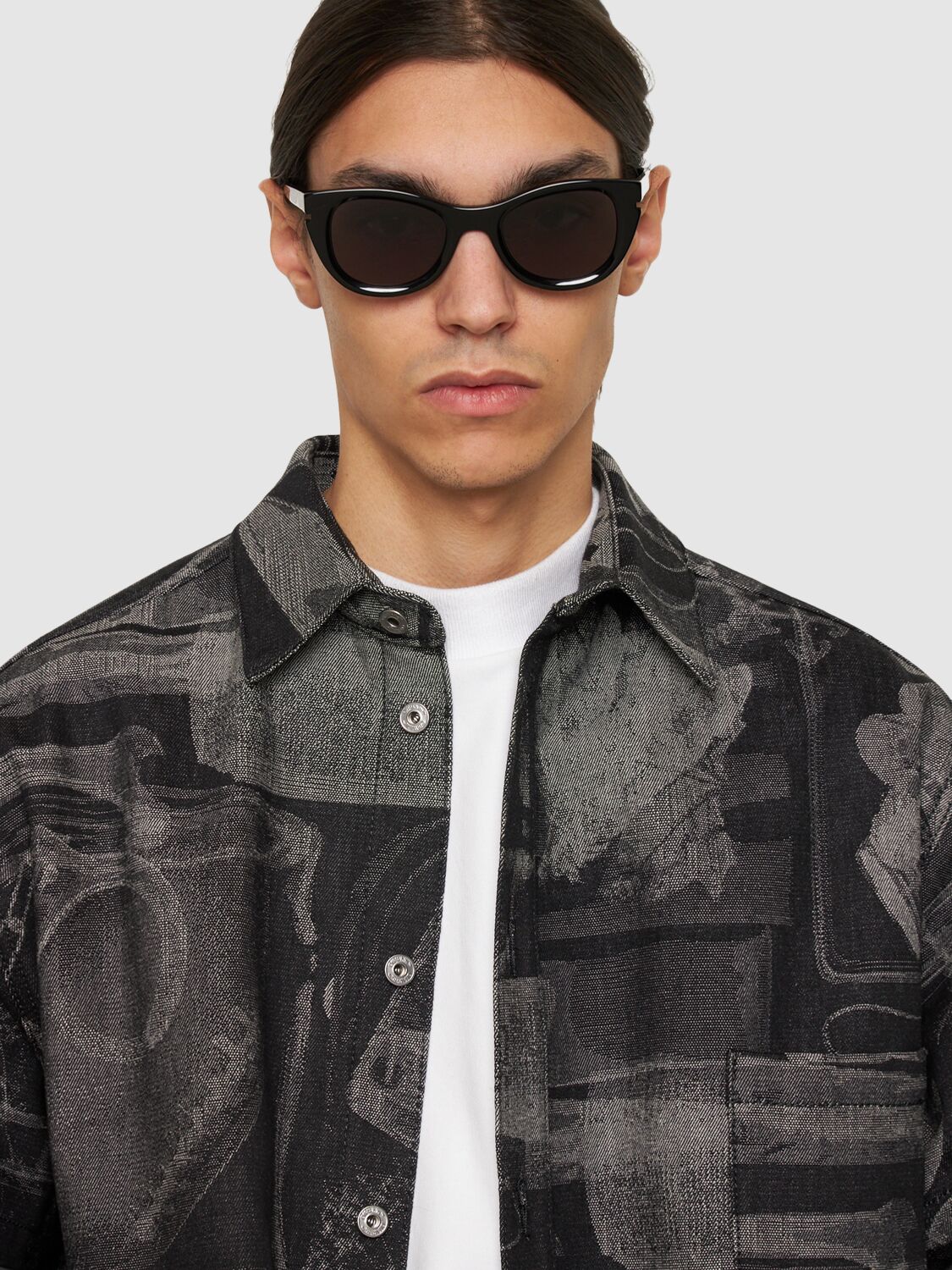 Shop Off-white Boulder Acetate Sunglasses In Black