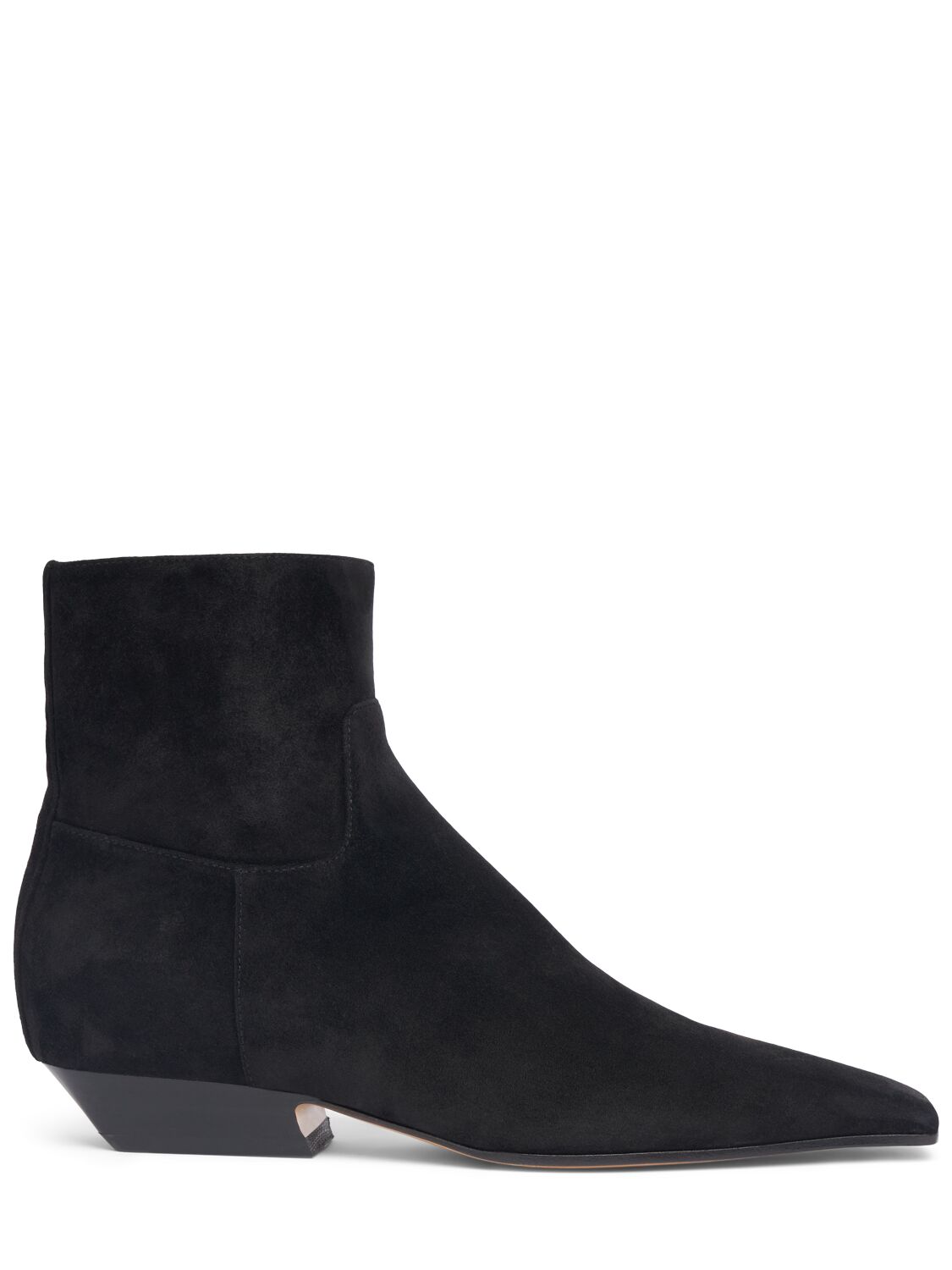 Khaite 25mm Marfa Suede Ankle Boots In Black