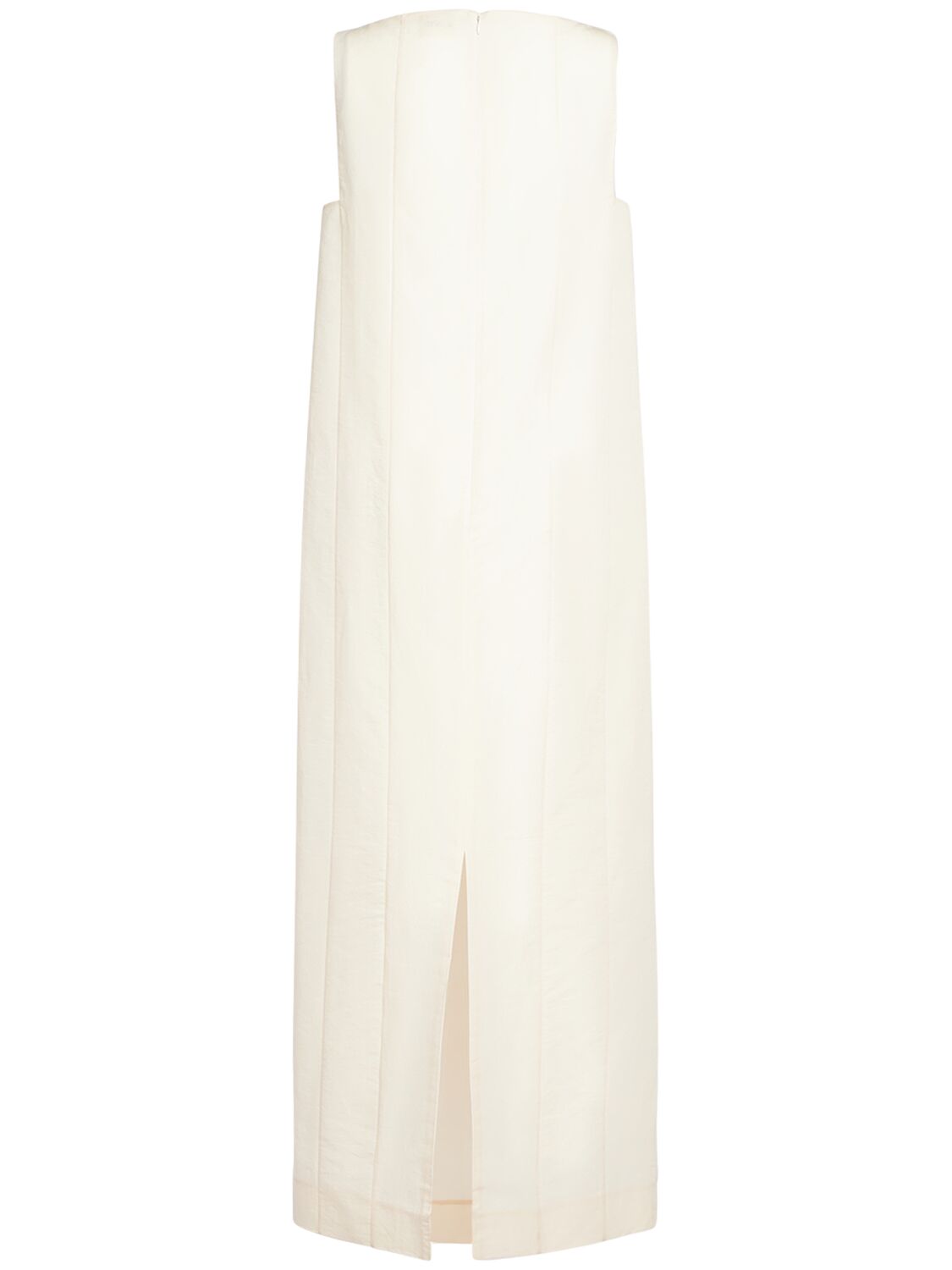 Shop Khaite Martay Cotton Blend Poplin Long Dress In White