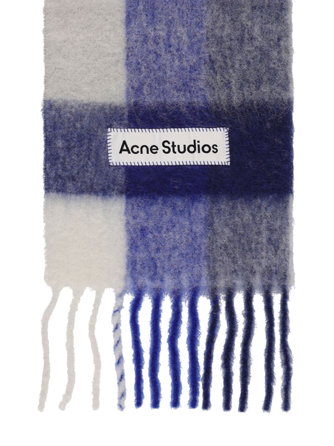Shop Acne Studios Wool Alpaca & Mohair Scarf In White,royalblue