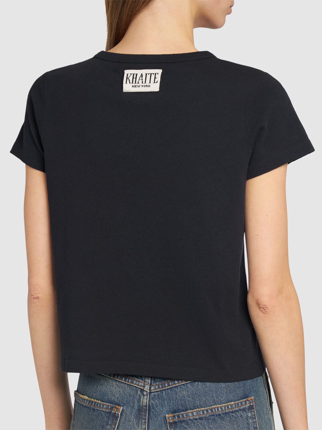 Shop Khaite Samson Cotton Jersey T-shirt In Black