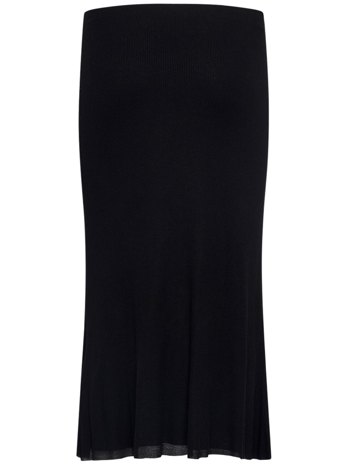 Shop Khaite Leema Viscose Midi Skirt In Black