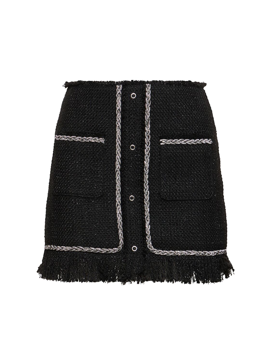 Giuseppe Di Morabito Embellished Bouclé Mini Skirt In Black