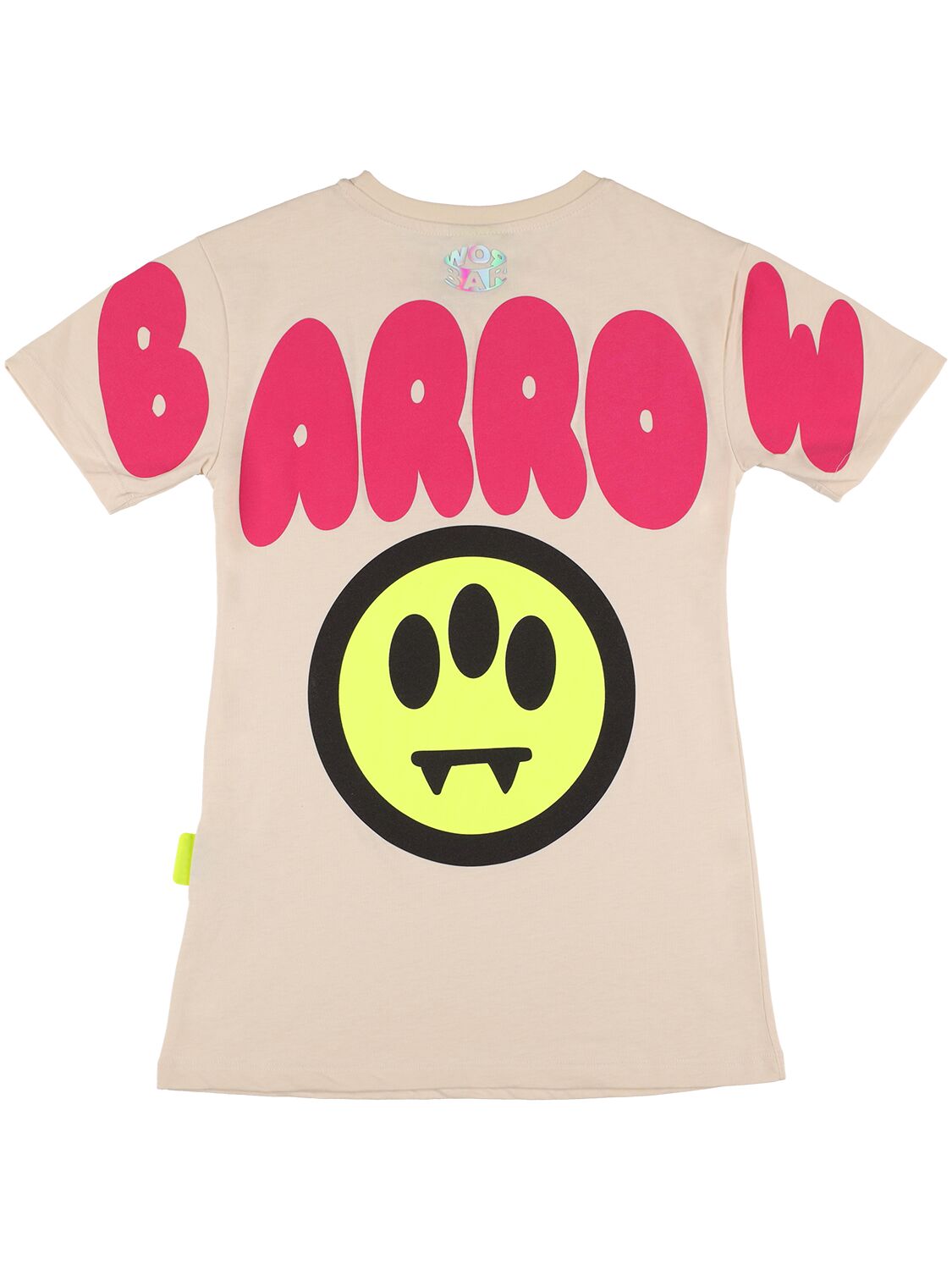 Barrow Kids' Cotton Jersey S/s Dress In Beige