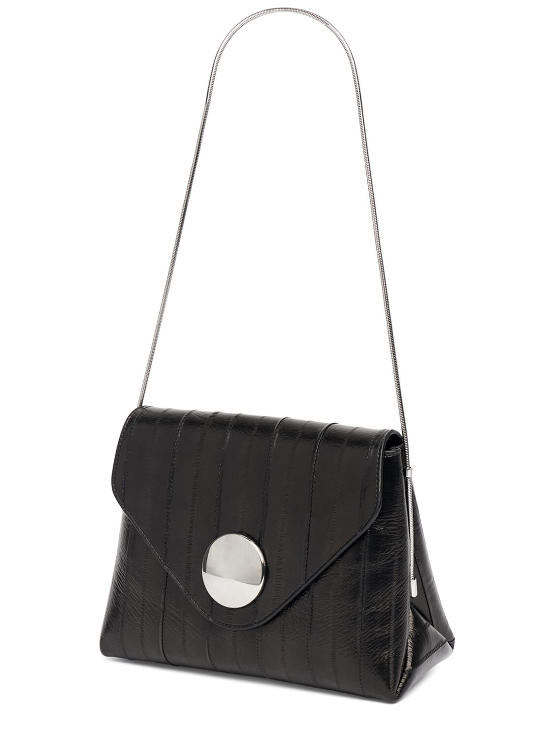 Shop Khaite Bobbi Leather Shoulder Bag In Black