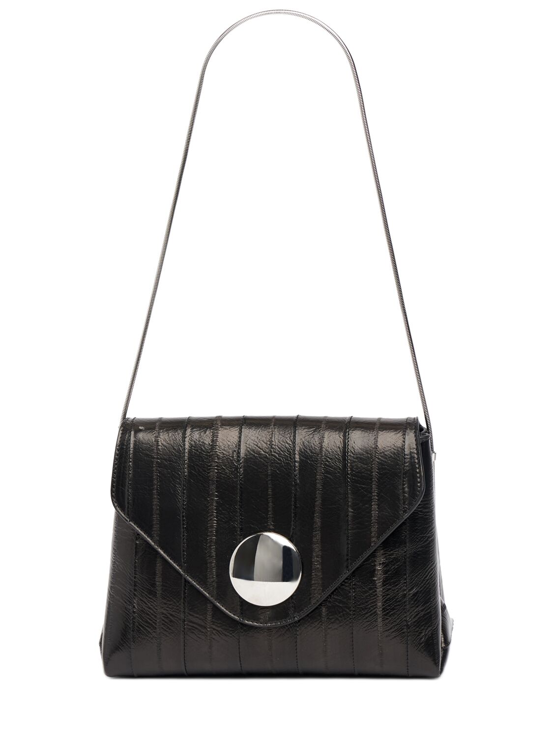 Khaite Bobbi Leather Shoulder Bag In Black
