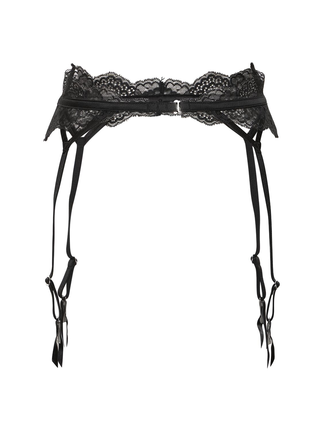 Shop Fleur Du Mal Naomi Lace Suspender Belt In Black