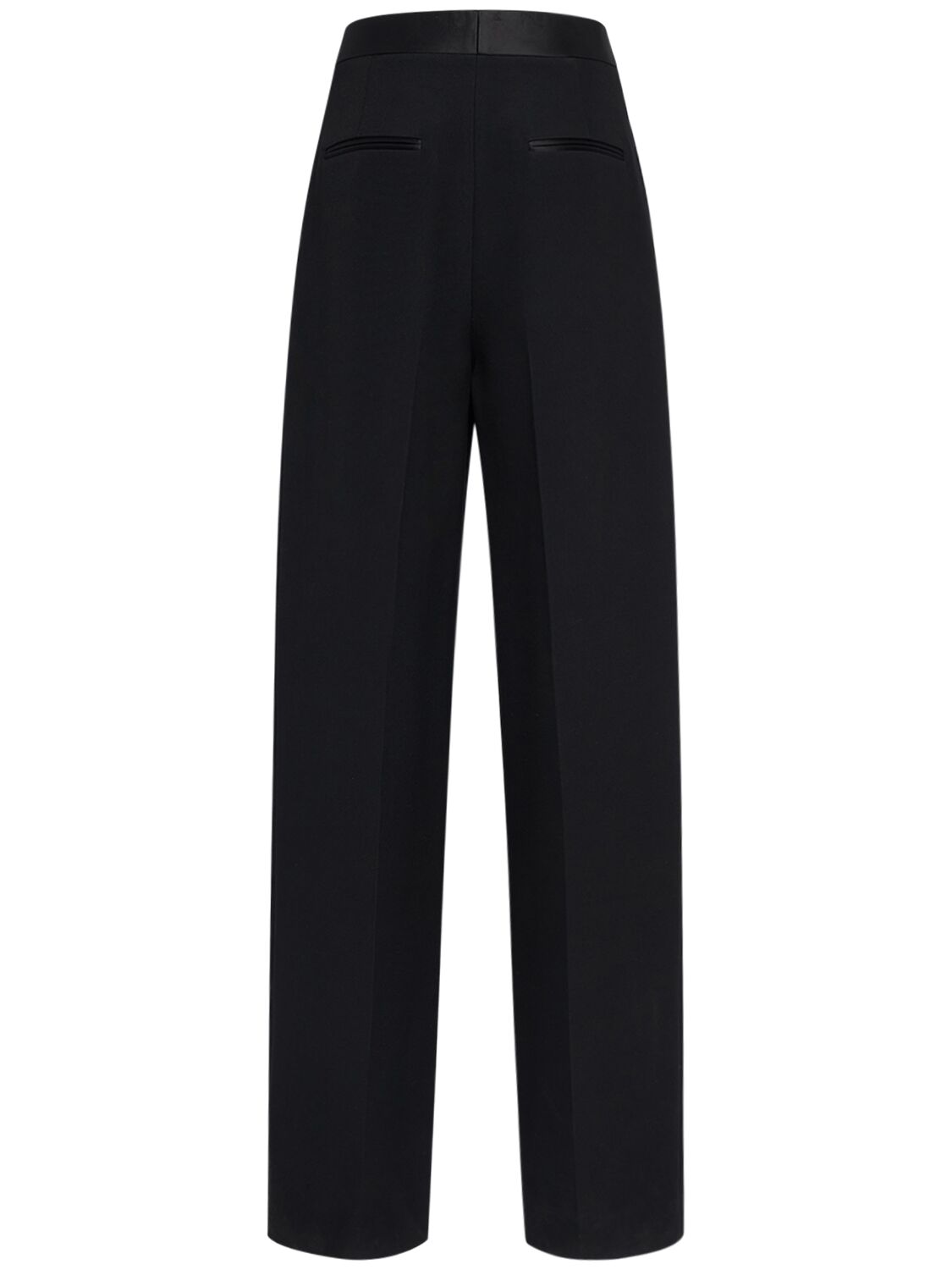 Shop Khaite Marine Straight Viscose Blend Pants In Black