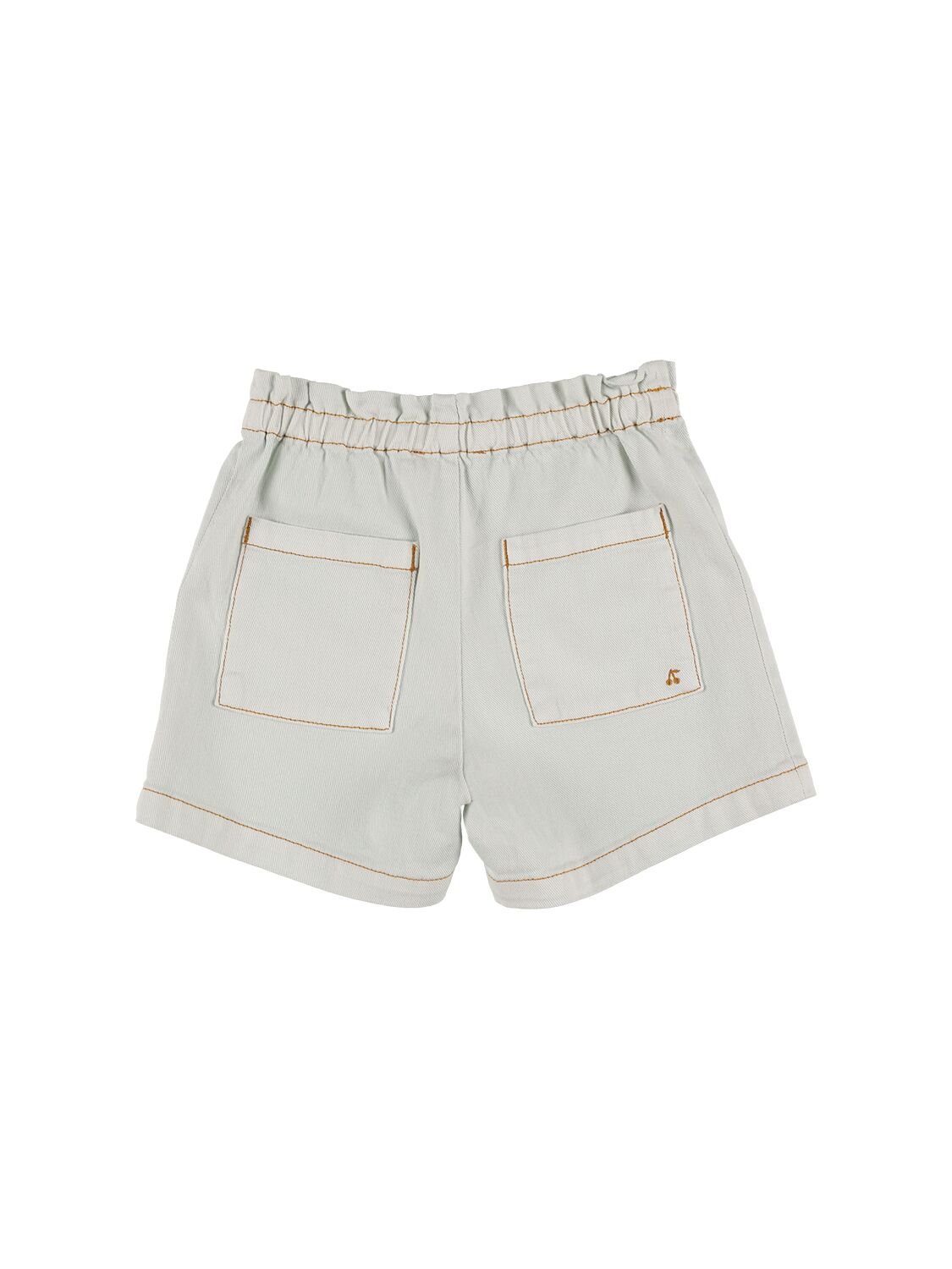 Shop Bonpoint Stretch Cotton Chambray Shorts In Light Blue