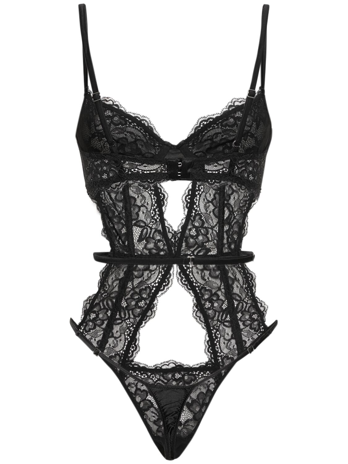 Shop Fleur Du Mal Naomi Lace Bodysuit In Black