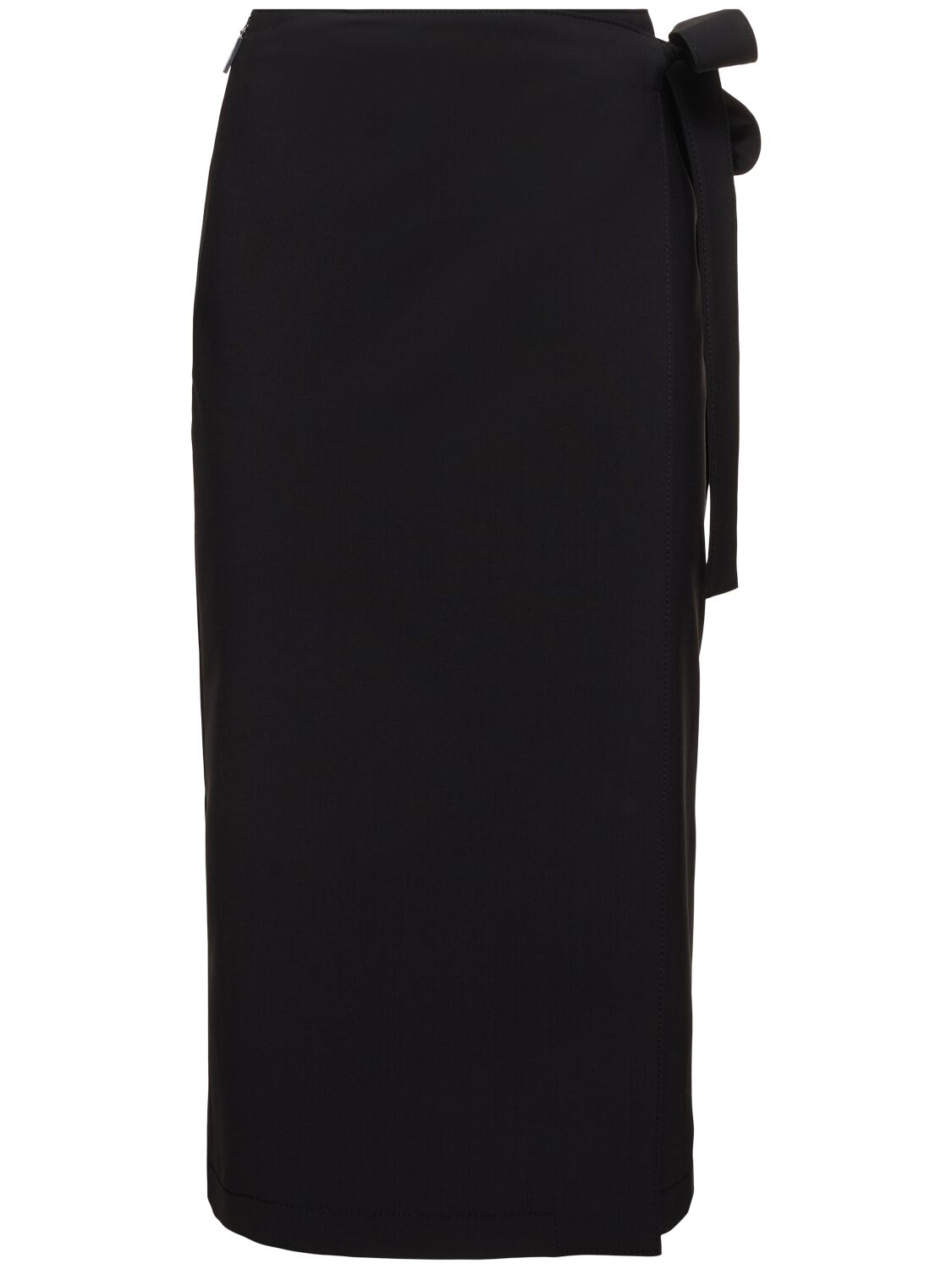 Msgm Wrap Midi Skirt In Black