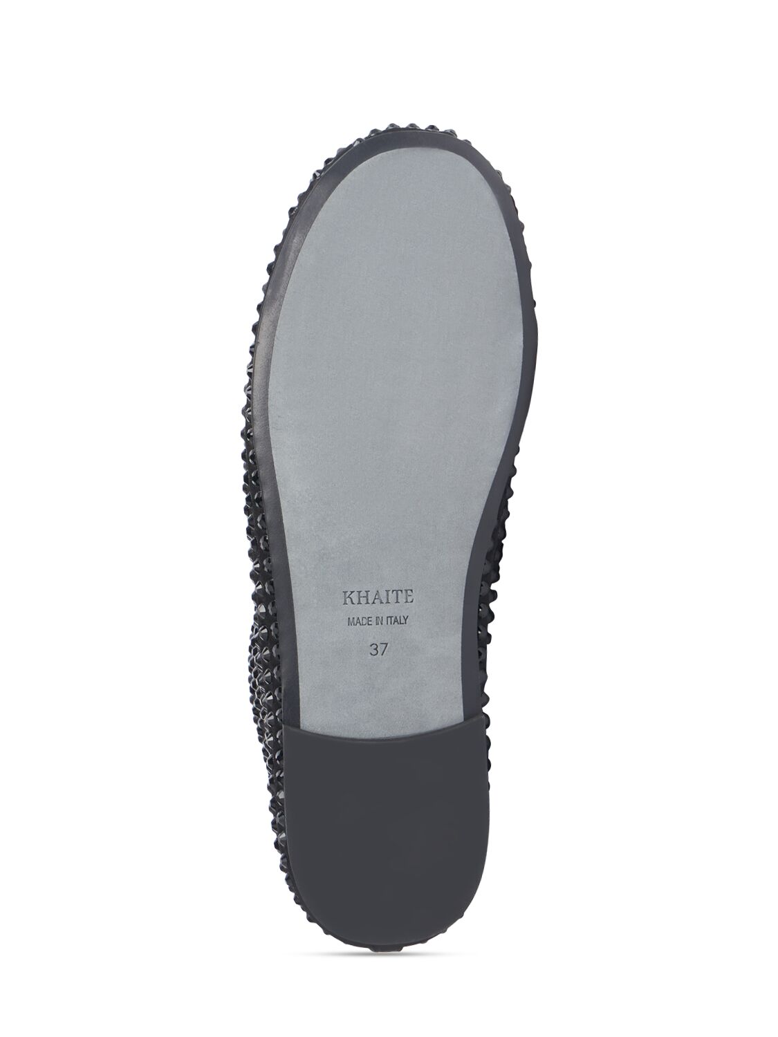 Shop Khaite 5mm Marcy Embellished Satin Flat Shoes In Black