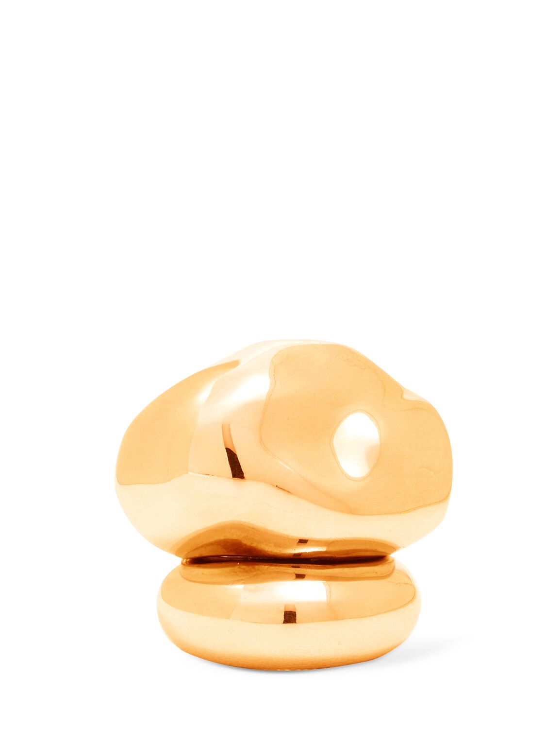 Alexander Mcqueen Brass Stacked Ring In Gold