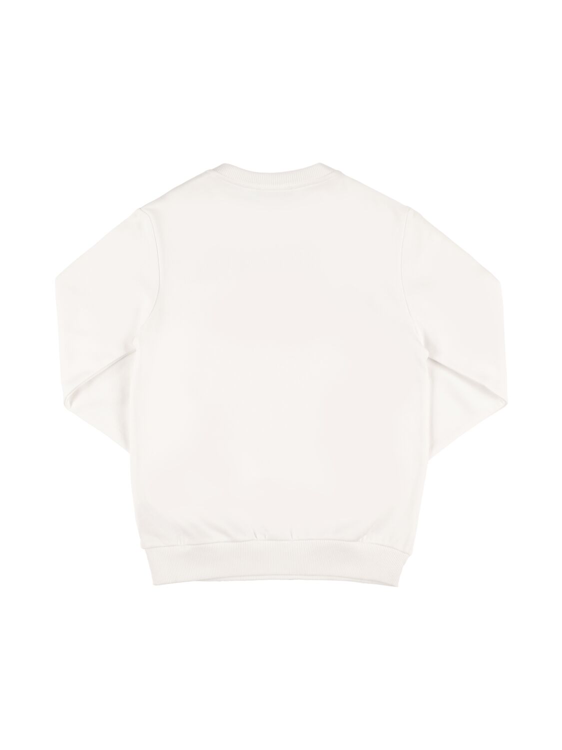Shop Balmain Printed Logo Crewneck Sweatshirt In White,gold